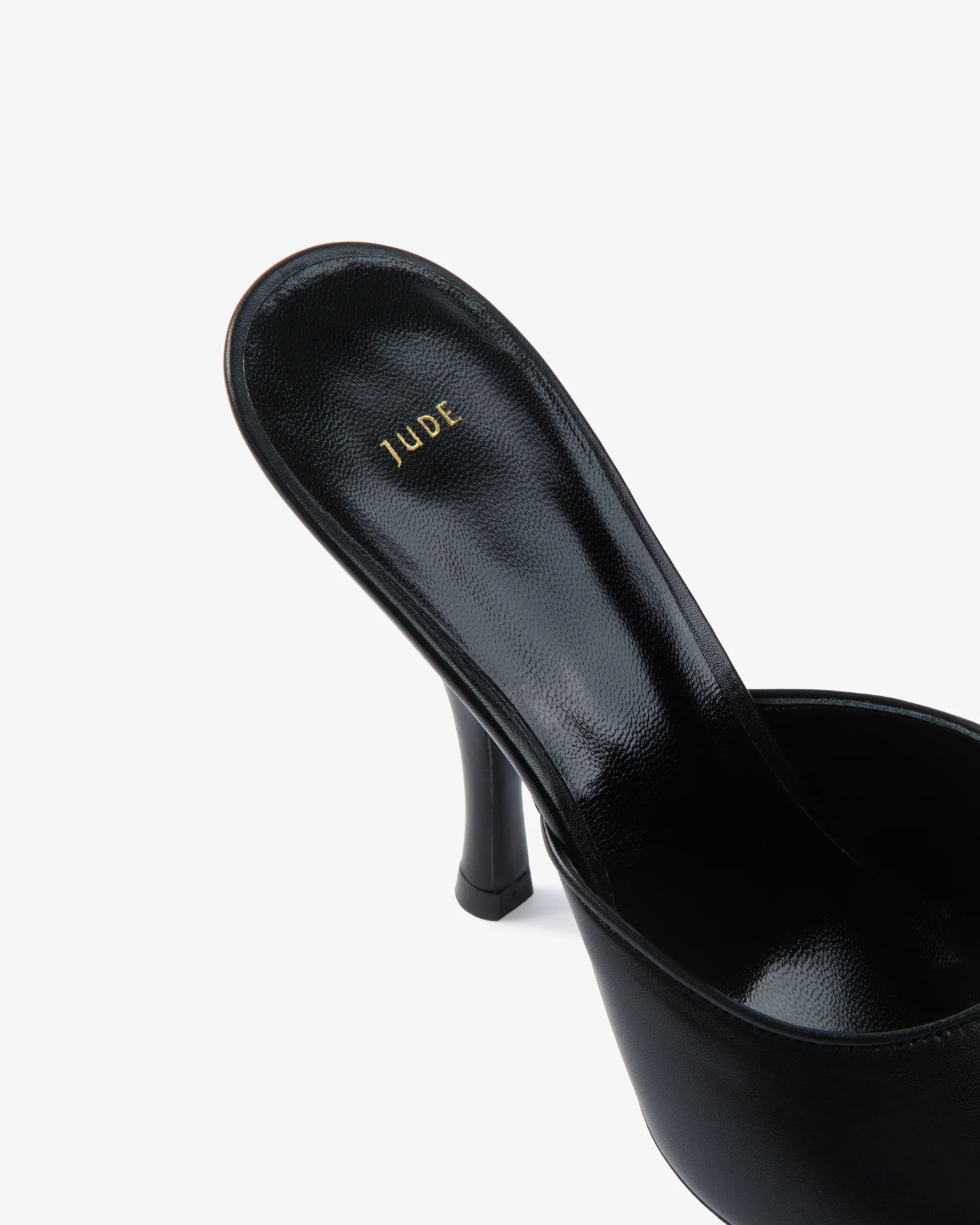 Date Mule in Black Creased Leather - Image 6