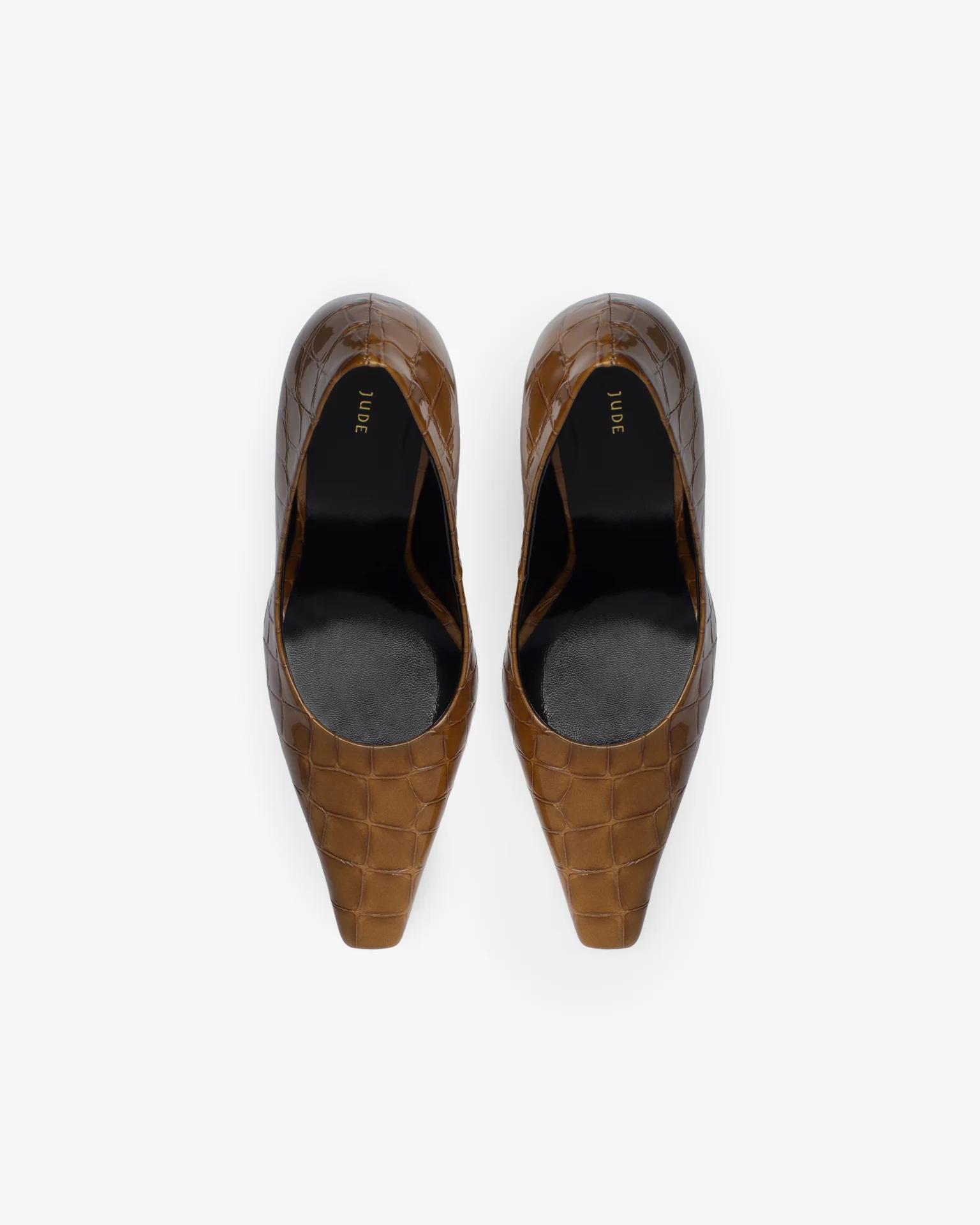 fame pump in brown croc embossed leather - Image 5