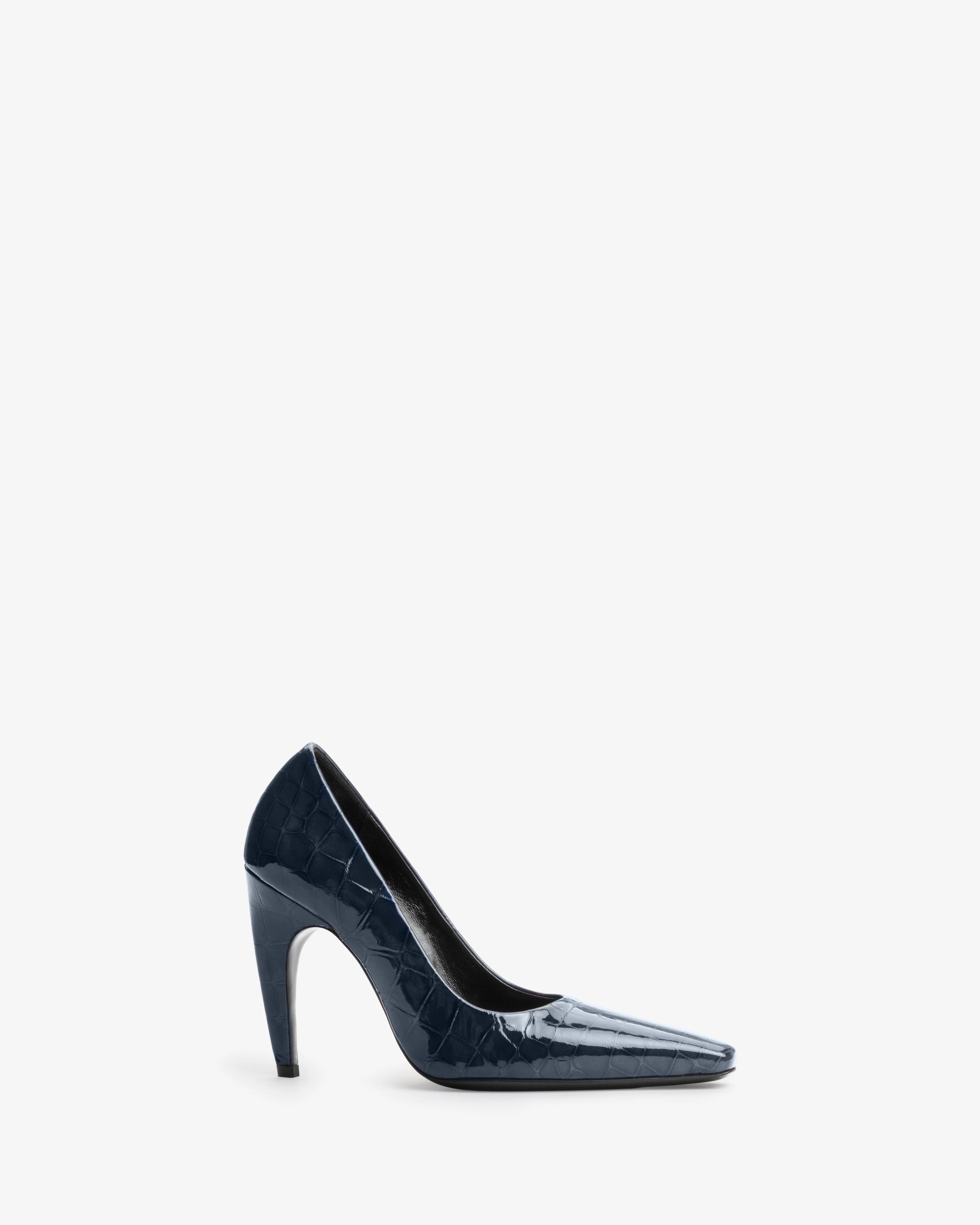 fame pump in ink croc embossed leather - Image 3