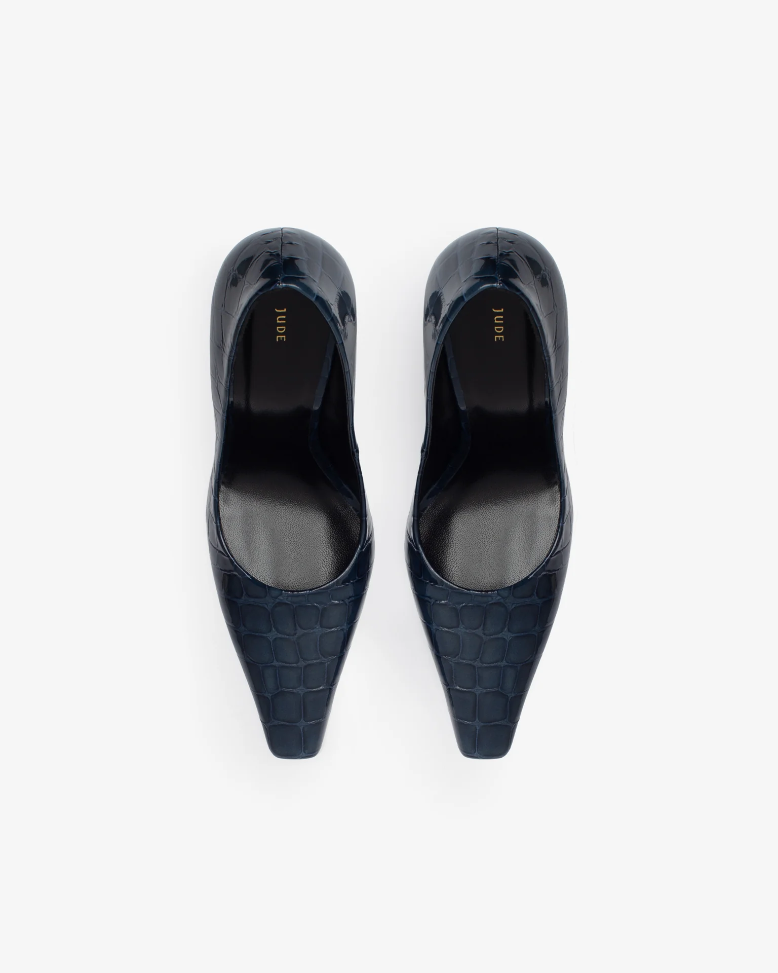 fame pump in ink croc embossed leather - Image 4