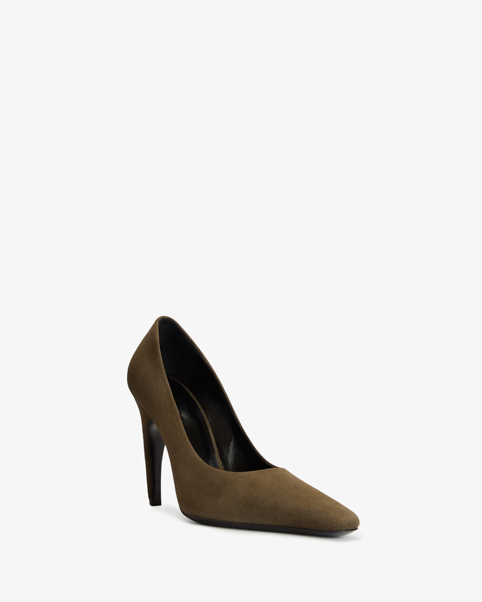 Fame Pump in Khaki Suede Leather - Image 3