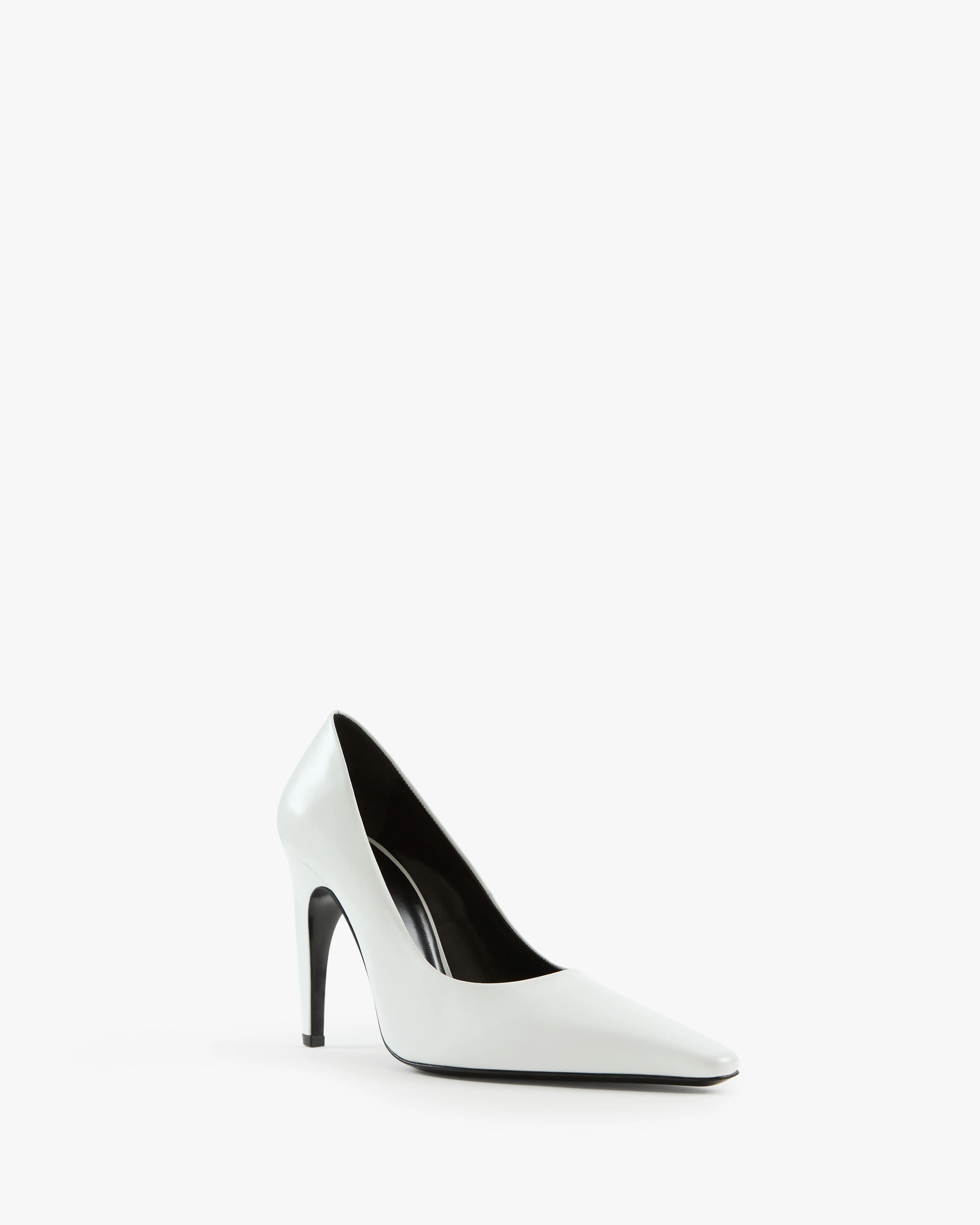 Fame Pump in White Brushed Leather - Image 3