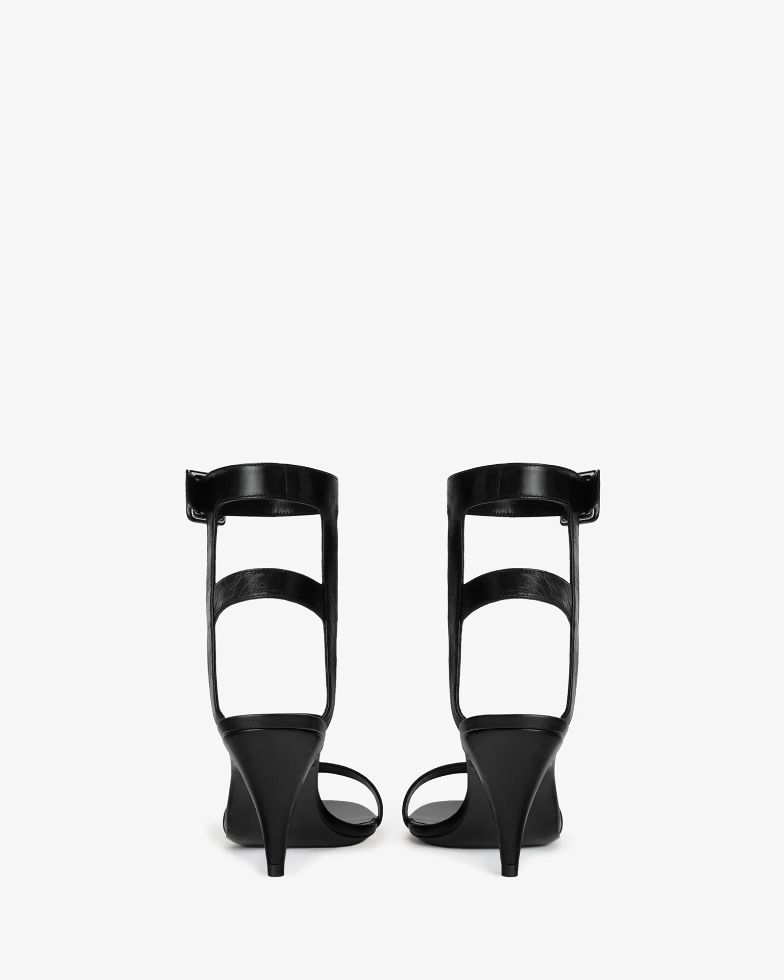 Fume Sandal in Black Creased Leather - Image 4