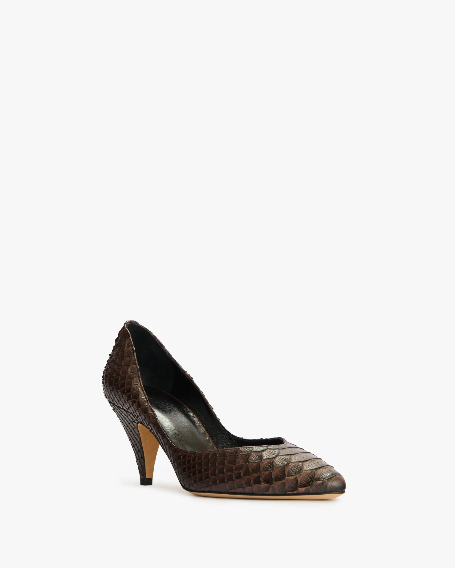 Haze Pump in Dark Brown Python Leather - Image 3