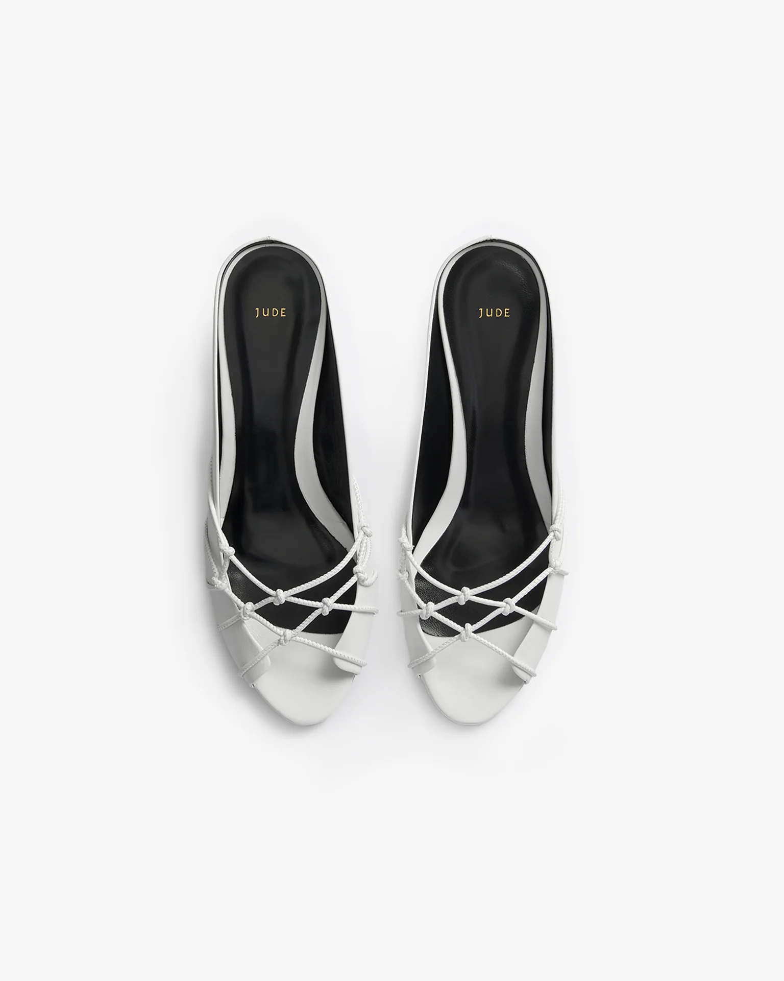 Knotty Sandal in White Leather - Image 3