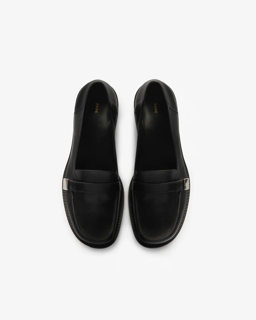 Logo Loafer in Black Leather - Image 3