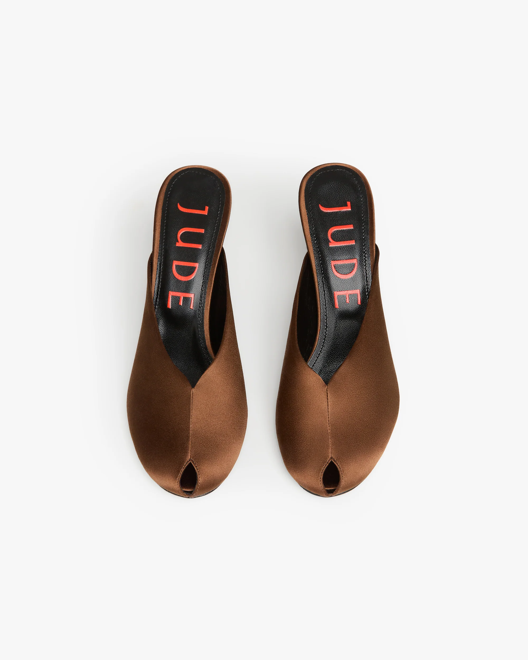 Paw Mule in Brown Silk Satin - Image 4